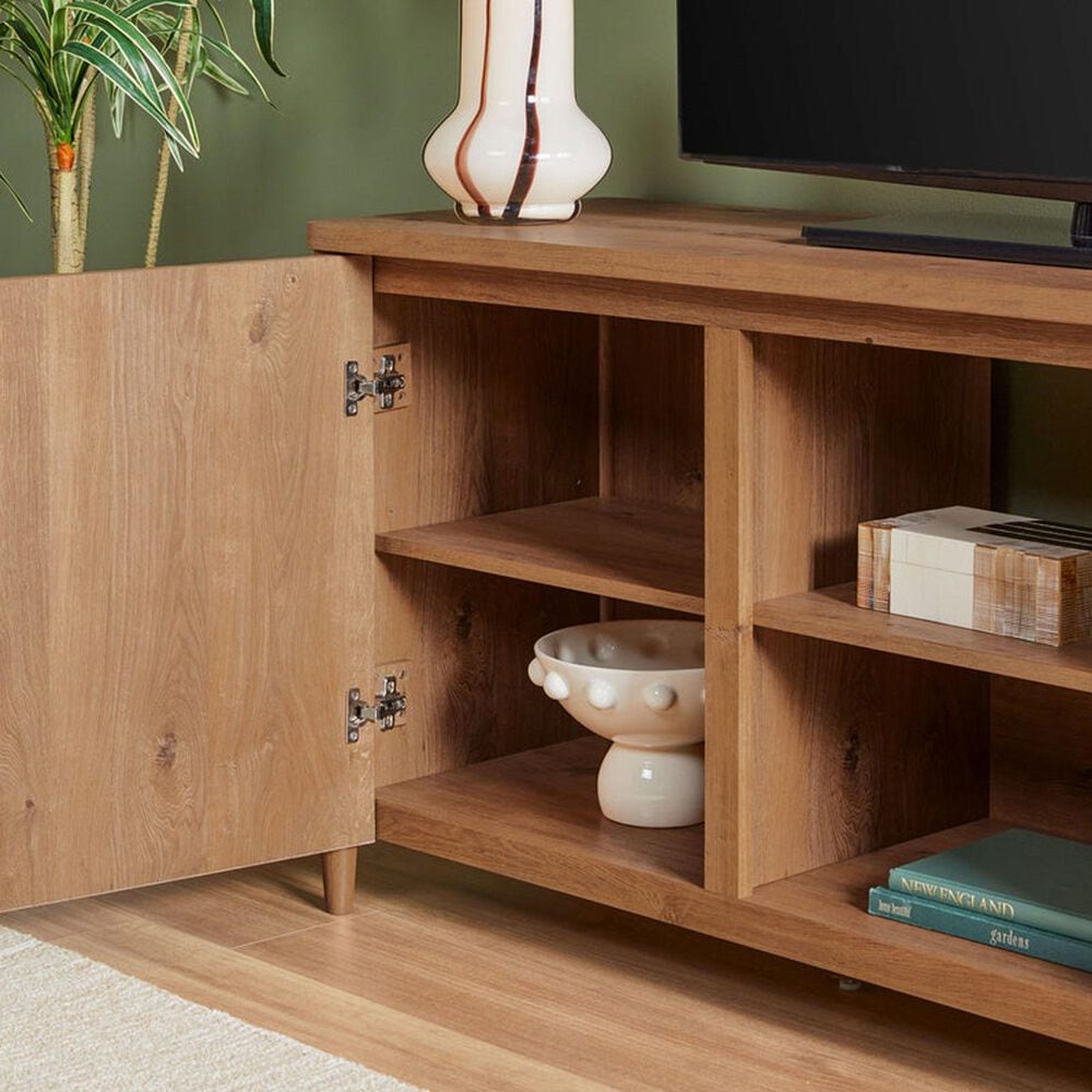 Walker Edison Flynn Scandinavian 58&quot; TV Stand in English Oak, , large