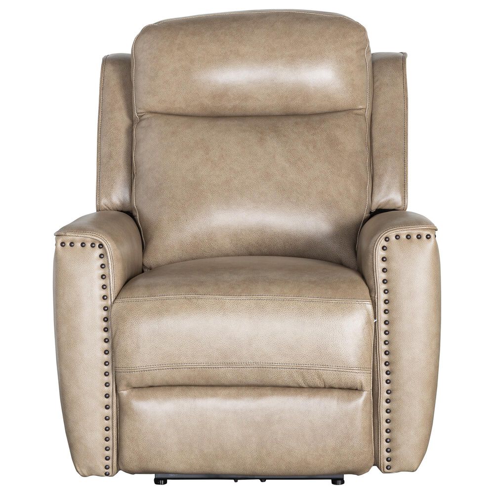 Bassett Douglas Leather Power Recliner with Power Headrest in Wheat, , large