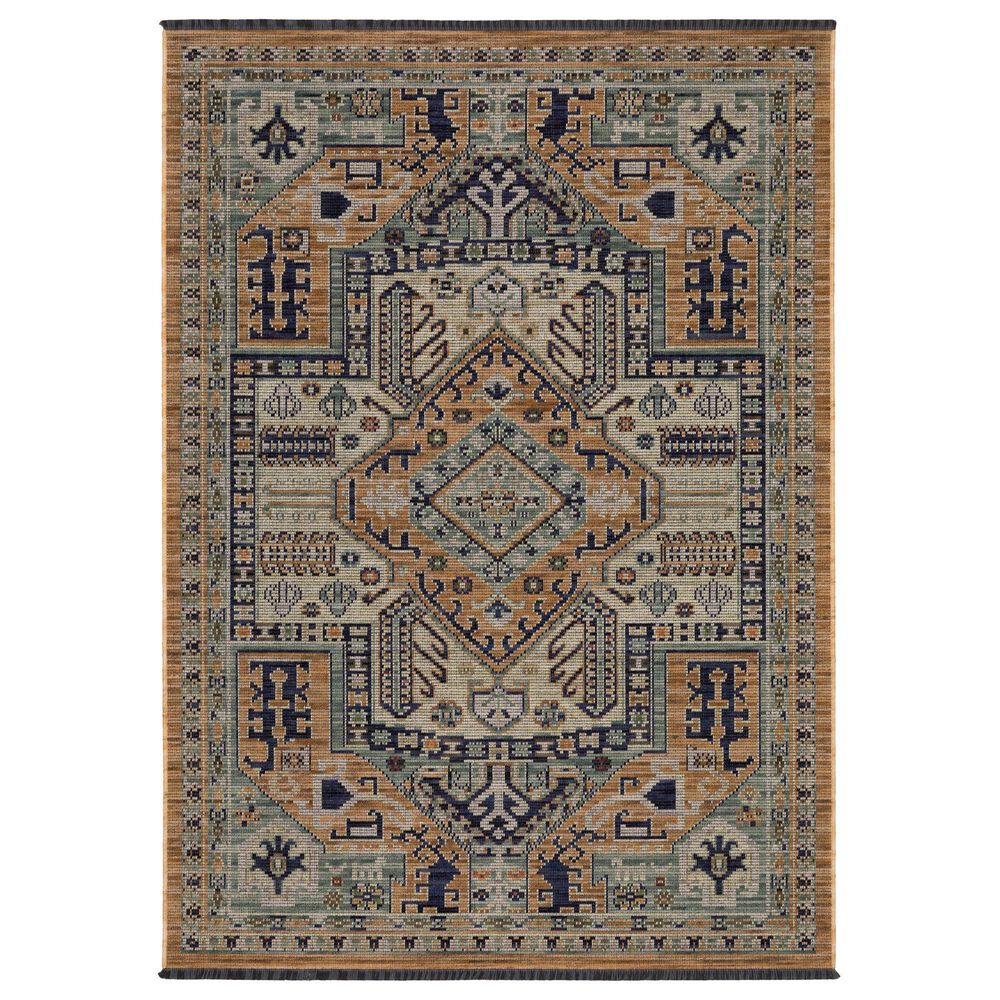 Oriental Weavers Legacy LGY04 Rust and Blue 3"3" x 5" Area Rug, , large