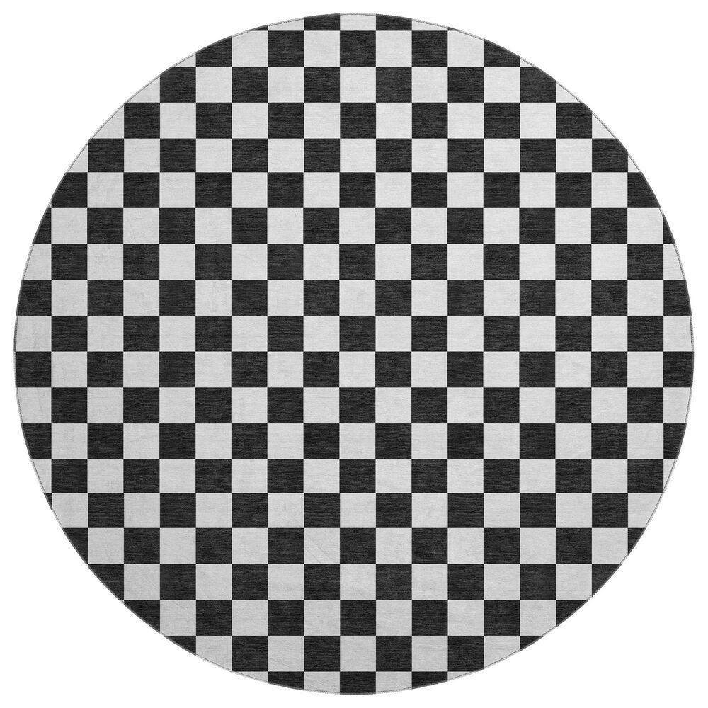 Dalyn Rug Company The Reserve TR7 Black 8" Round Indoor/Outdoor Area Rug, , large