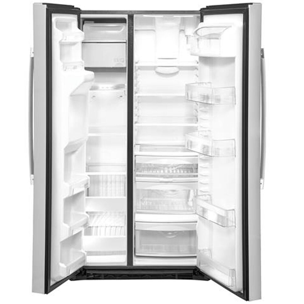GE Appliances 21.8 Cu. Ft. Counter Depth Side by Side Refrigerator in Stainless Steel, , large