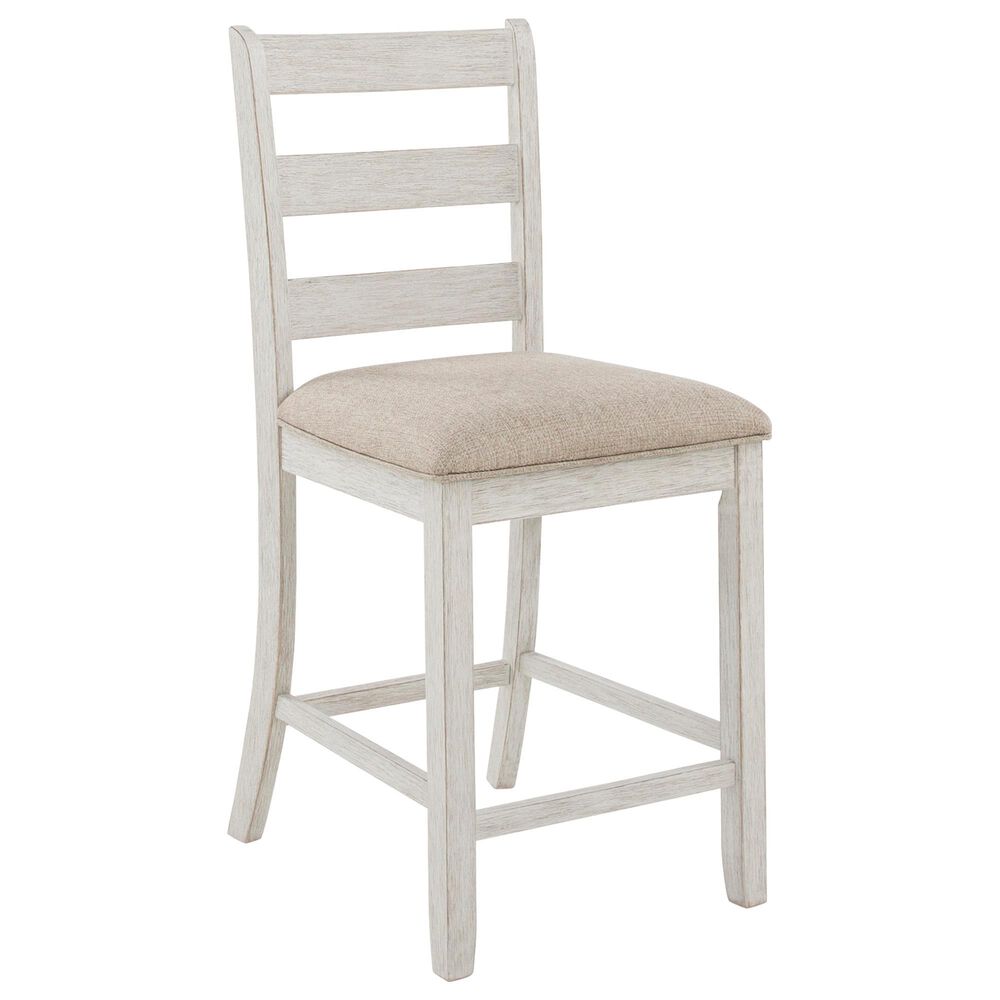 Ashley Skempton 7-Piece Counter Height Dining Set in White and Light Brown, , large