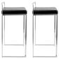 Lumisource Fuji Stackable Barstool with Black Faux Leather in Brushed Stainless Steel (Set of 2), , large