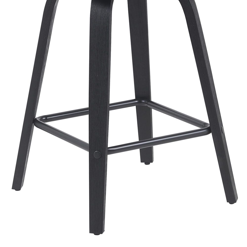 Armen Living Vienna Swivel Counter Height Stool with Black Upholstery in Black Brushed, , large