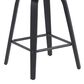 Armen Living Vienna Swivel Counter Height Stool with Black Upholstery in Black Brushed, , large