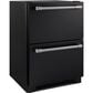 Cafe 5.7 Cu. Ft. Built-In Dual-Drawer Refrigerator in Matte Black and Brushed Stainless Handles, , large