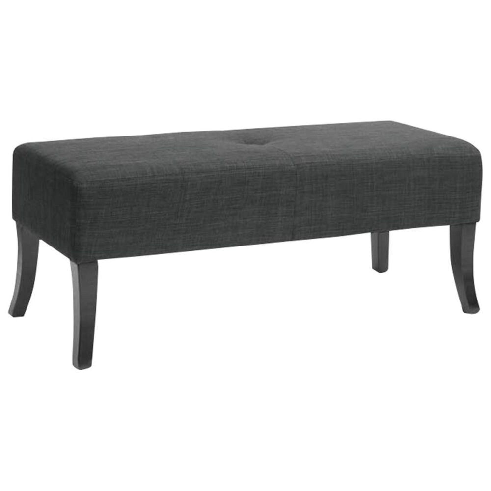 CorLiving Antonio 46" Bench with Espresso Legs in Dark Grey, , large