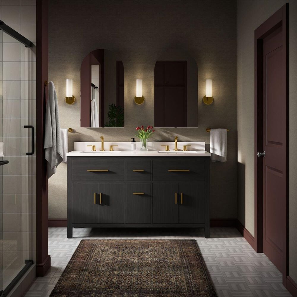 Kohler Elate Widespread Bathroom Sink Faucet in Vibrant Brushed Moderne Brass, , large