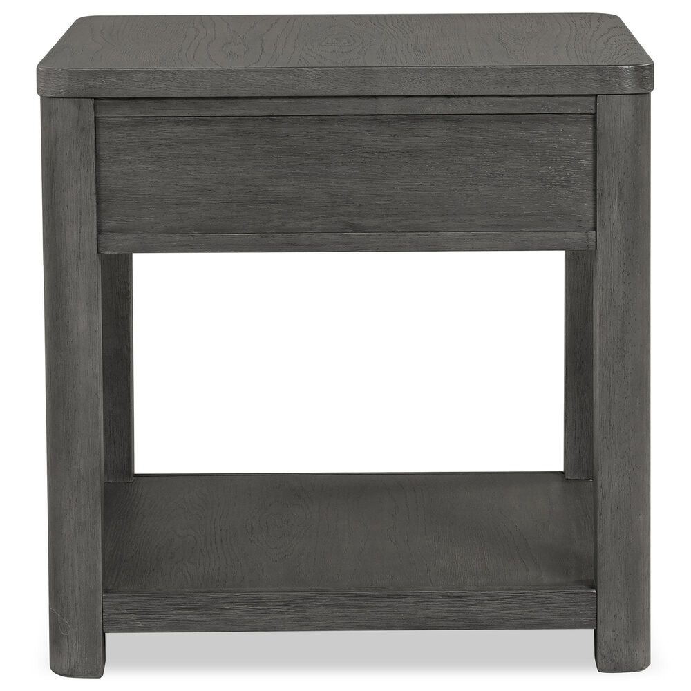 Furniture of America Piez End Table in Ash Gray and Stainless Steel, , large