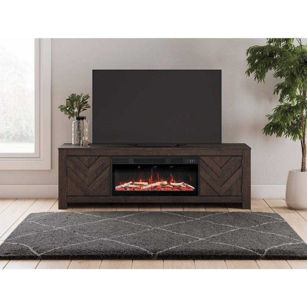Ashley Cayboni 71" LG TV Stand in Dark Charcoal, , large