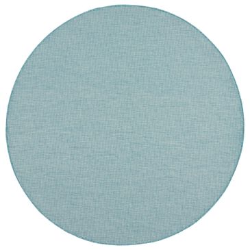 Nourison Positano 6" Round Aqua Indoor/Outdoor Area Rug, , large