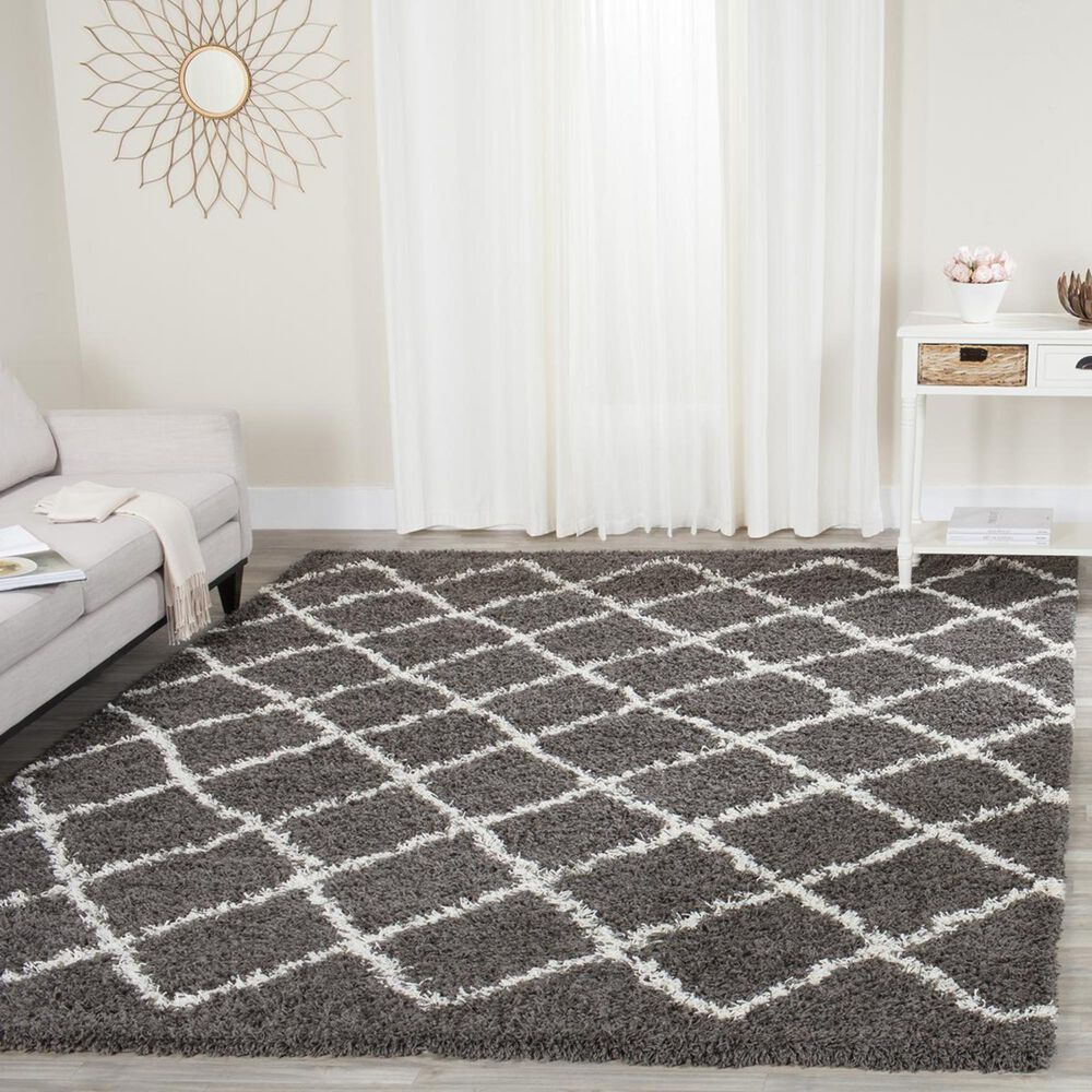 Safavieh Dallas Shag SGD258A-10 10&#39; x 14&#39; Dark Grey/Ivory Area Rug, , large
