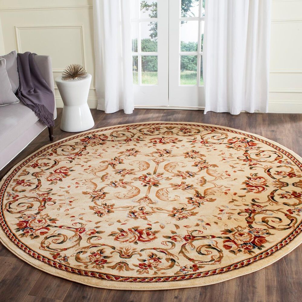 Safavieh Lyndhurst LNH327 8&#39; Round Ivory and Beige Area Rug, , large