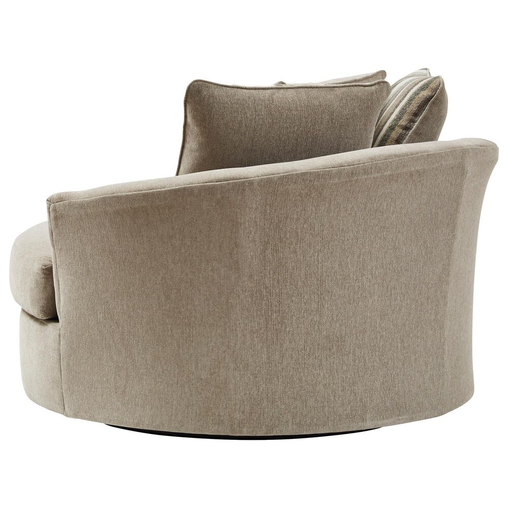 Ashley Linenhause Oversized Swivel Accent Chair in Dune, , large