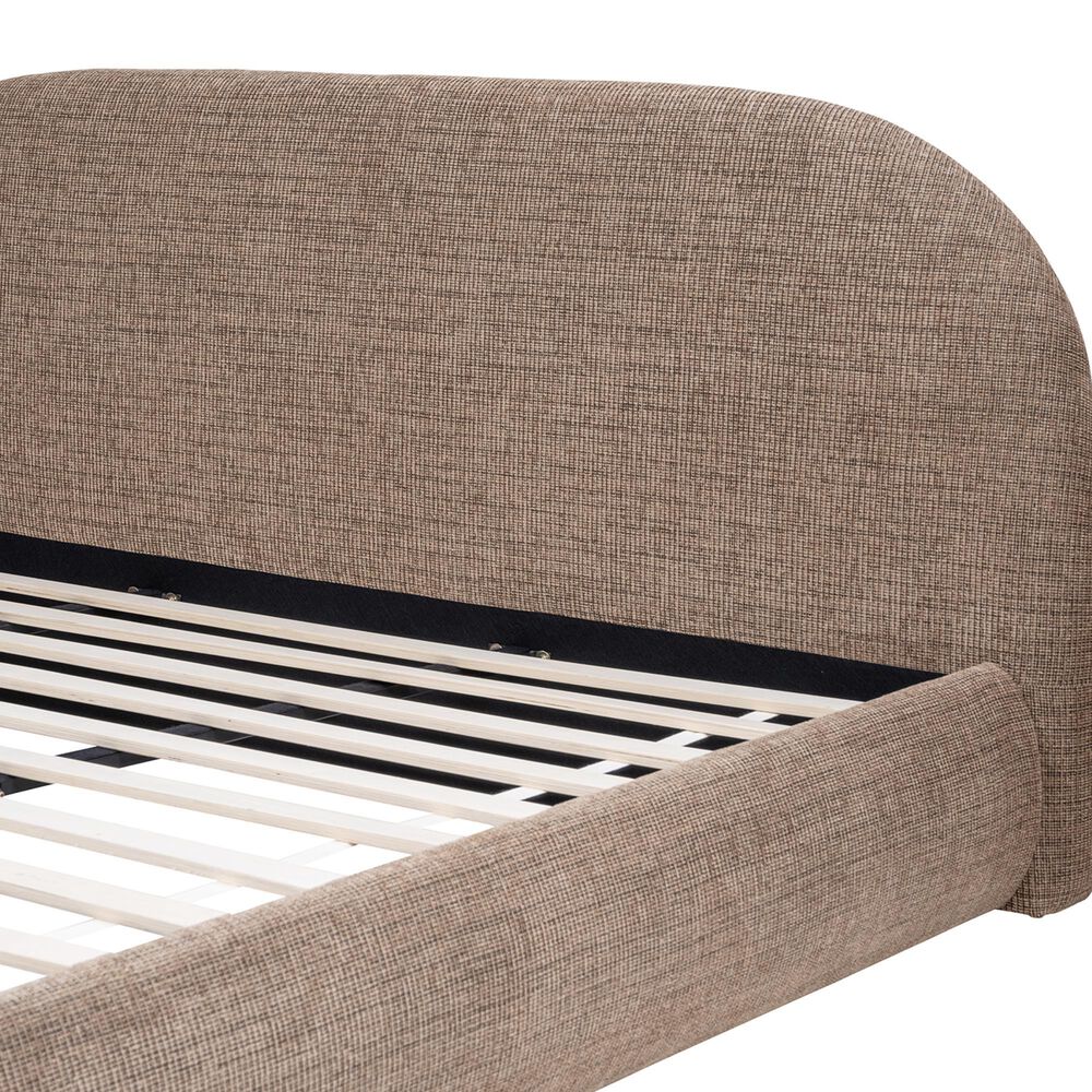 Jennifer Taylor Home Archie King Upholstered Platform Bed in Taupe Brown, , large
