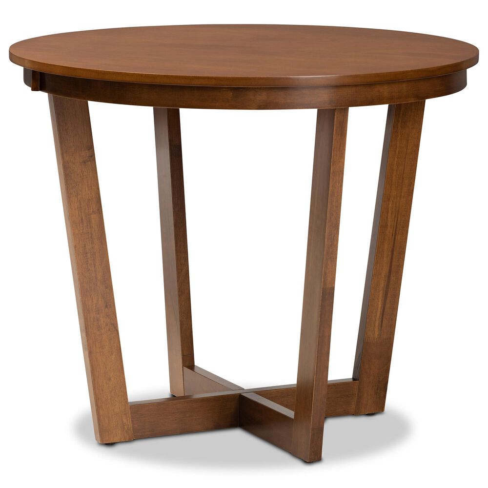 Baxton Studio Alicia 5-Piece Dining Set in Grey/Walnut Brown, , large