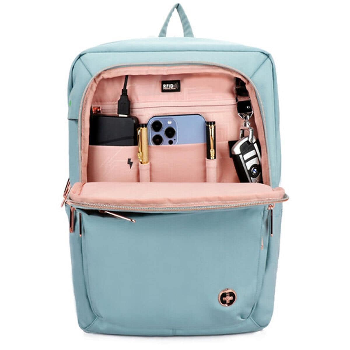 Teal pink backpack on sale