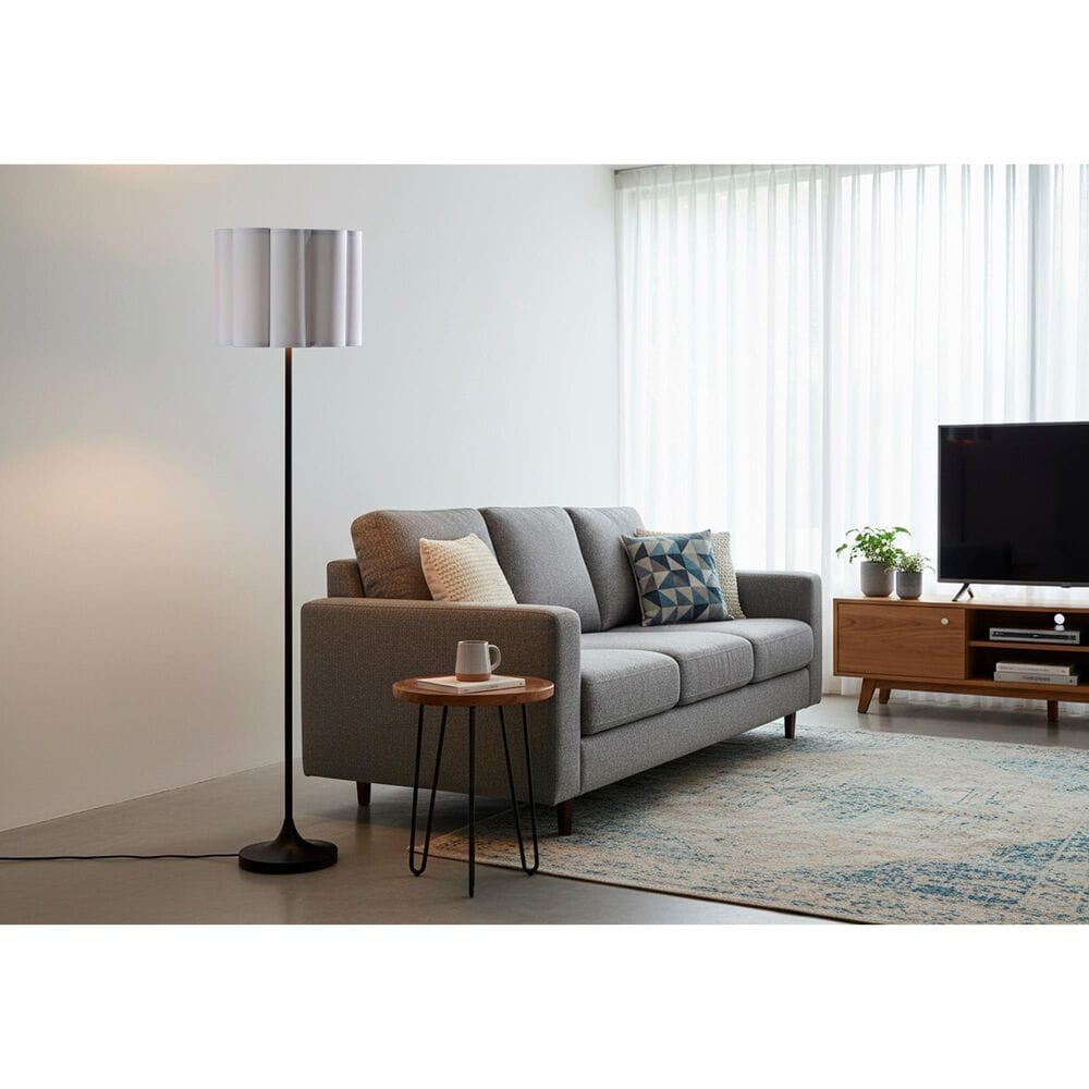 Adesso Elodie Floor Lamp in Black, , large