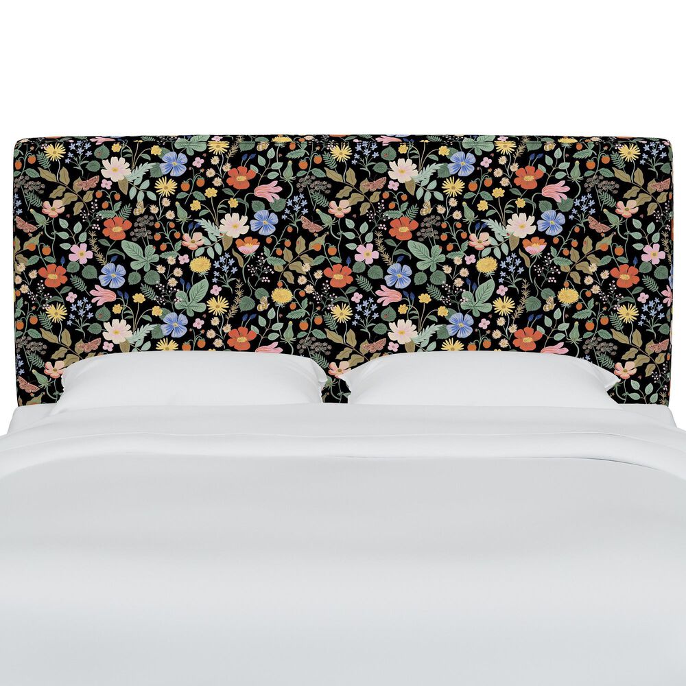 Rifle Paper Co Crafted by Cloth and Company Elly Queen Headboard in Canopy Black/Cream, , large