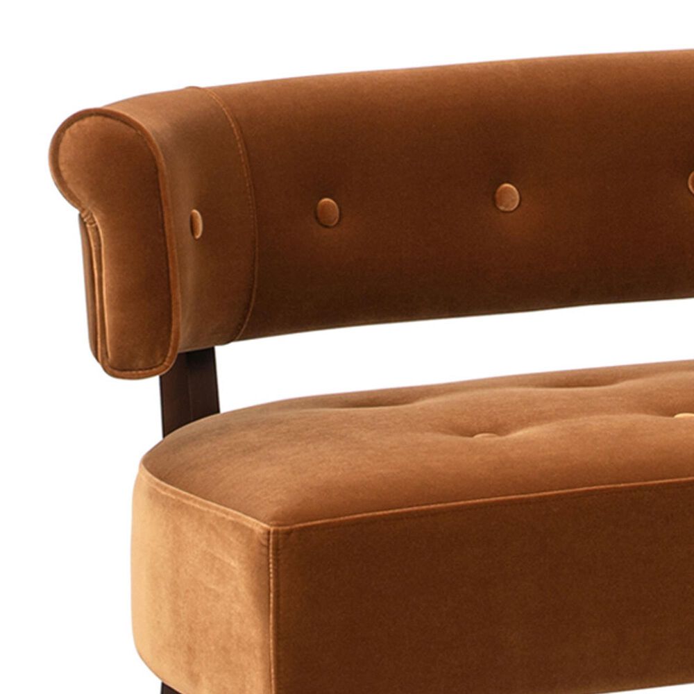 Jennifer Taylor Home Jared Bench Settee in Burnt Orange Velvet, , large