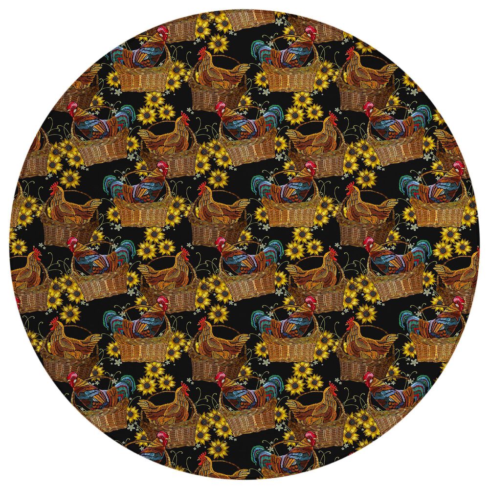 Dalyn Rug Company Kendall KE2 8" Round Black Area Rug, , large