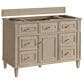 James Martin Vanities Lorelai 48" Single Vanity in Whitewashed Oak with 3 cm Victorian Silver Quartz Top, , large