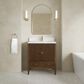 James Martin Myrrin 30" Single Bathroom Vanity in Mid-Century Walnut with Single Hole 3 cm White Zeus Silestone Top and Rectangular Sink, , large