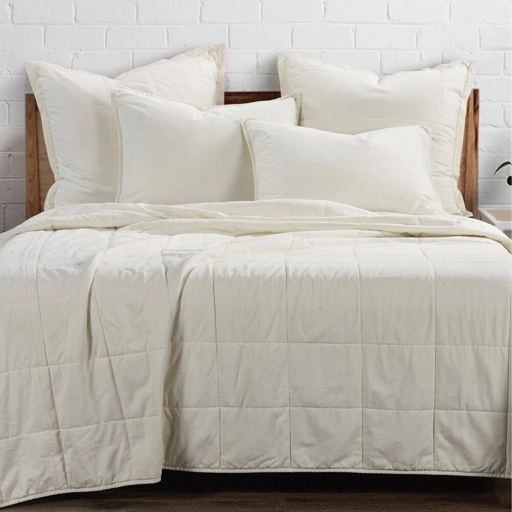 HiEnd Accents Stonewashed Cotton Canvas Full/Queen Coverlet in Natural, , large