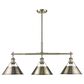Golden Lighting Orwell 3-Light Linear Pendant in Aged Brass, , large