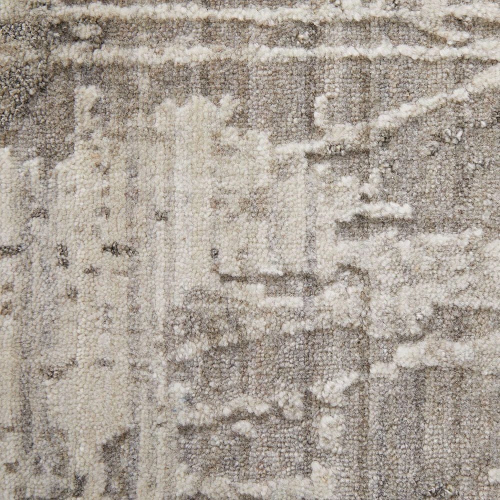 Feizy Eastfield 69A5F 2&#39;6&quot; x 12&#39; Gray and Beige Runner, , large
