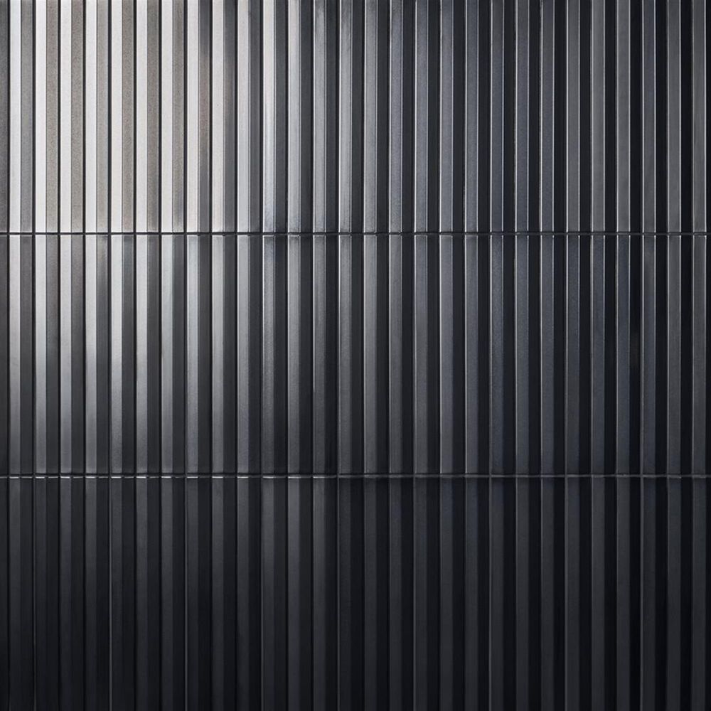 Soho Studio Accordion Metallic Gray 5" x 16" Porcelain Tile, , large