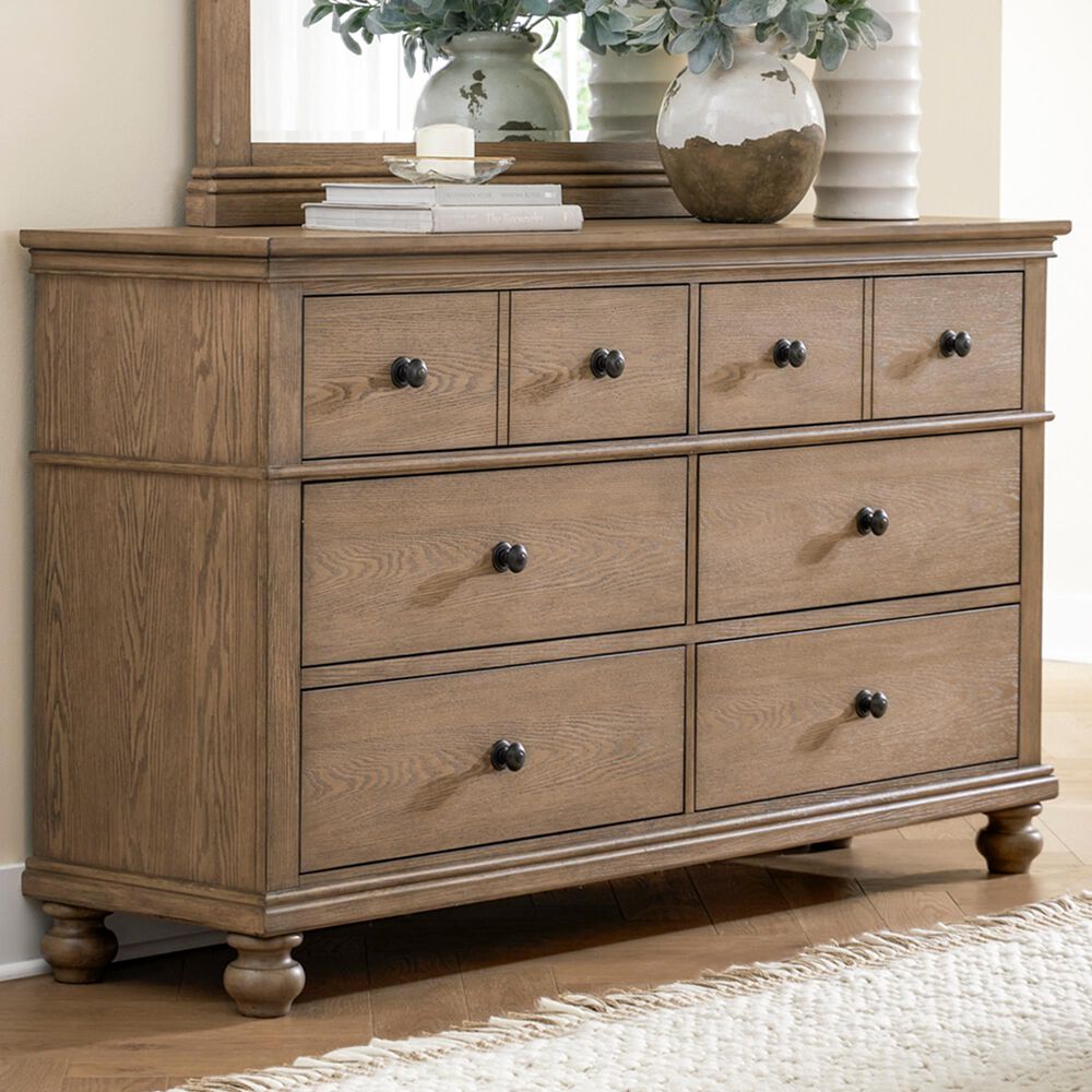 Riva Ridge Oxford 6-Drawer Dresser Only in Tan, , large