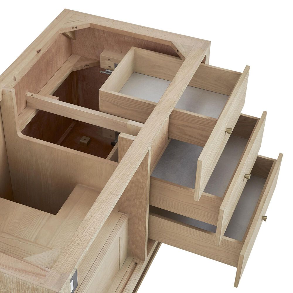 James Martin Vanities Marigot 48" Single Bathroom Vanity in Sunwashed Oak with 3 cm Ethereal Noctis Quartz Top, Rectangular Sink and FreePower Wireless Charger, , large