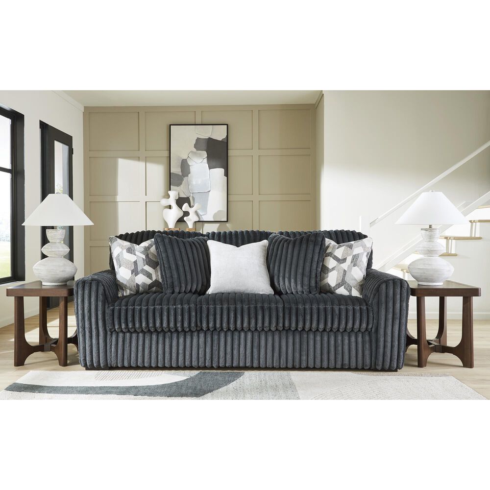 Ashley Midnight-Madness Stationary Sofa in Gunmetal, , large