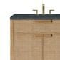 James Martin Vanities Solene 36" Single Bathroom Vanity in Seaside Oak with 3 cm Charcoal Soapstone Quartz Top and Rectangular Sink, , large
