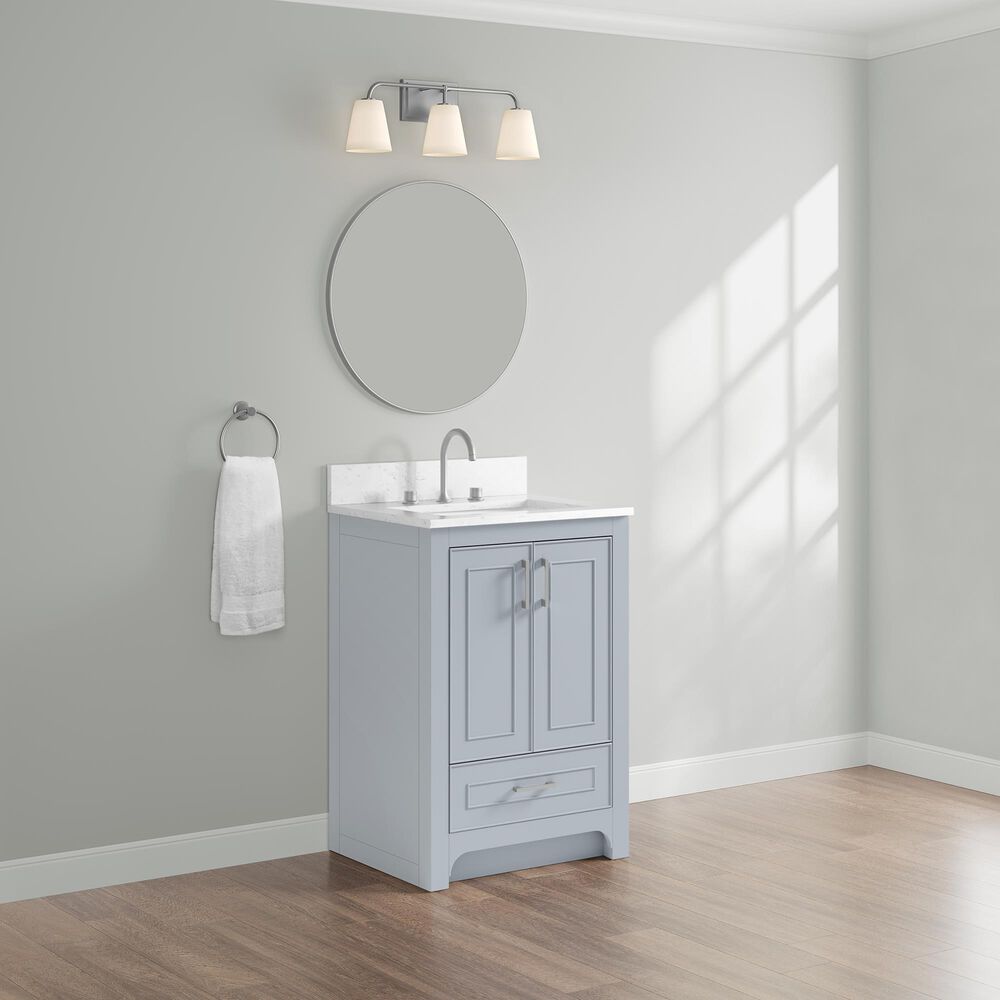 37B Lucerne 24" Single Bathroom Vanity Cabinet in Soft Blue with Marble Top and Backsplash, , large