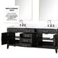 Lexora Home Laurel 80" Double Bathroom Vanity in Black Oak with White Quartz Top and Rectangular Sinks, , large