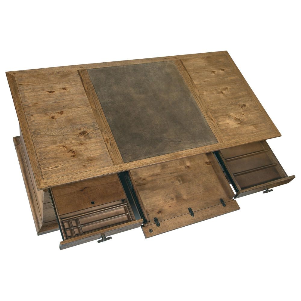 Hooker Furniture Big Sky Executive Desk in Vintage Natural, , large