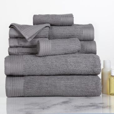 Timberlake Lavish Home Ribbed 100% Cotton 10 Piece Towel Set, , large