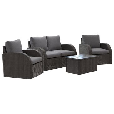 CorLiving Brisbane 5-Piece Patio Conversation Set in Grey, , large