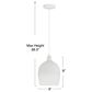 Creative Coop Sienna 1-Light Large Pendant in White, , large