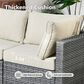 HOMLUX 7-Piece Patio Conversation Set with Grey Wicker in Beige, , large