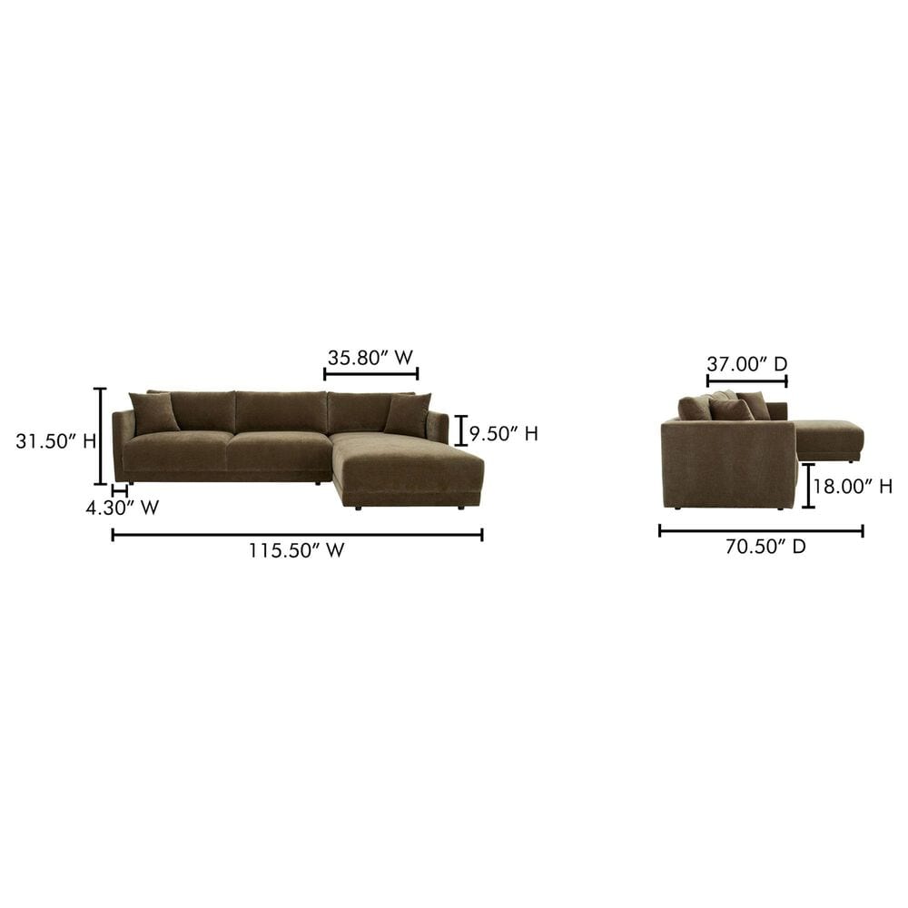 CityLine Bryn Stationary Sectional Right Facing in Heritage Green, , large