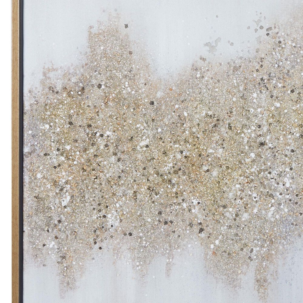 CosmoLiving by Cosmopolitan 40&quot; x 30&quot; Abstract Wall Art in Silver, White, Gold and Gray, , large