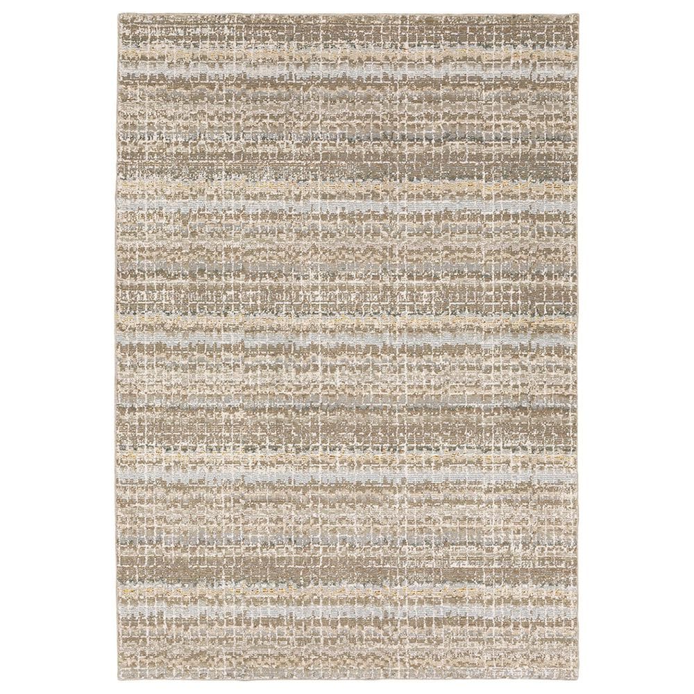Oriental Weavers Atlas Stripe 747E0 3"3" x 5"2" Ivory and Gray Area Rug, , large