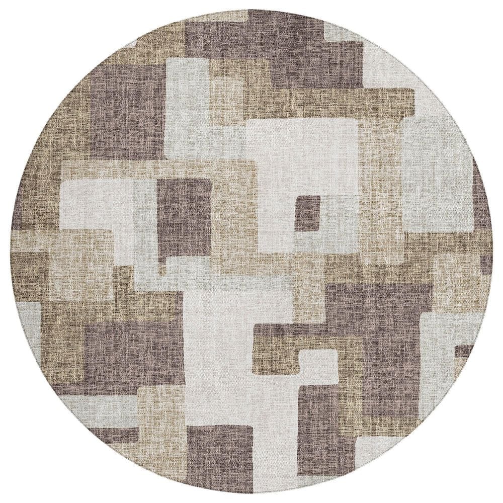 Dalyn Rug Company Portico PO3 Brown 8" Round Area Rug, , large