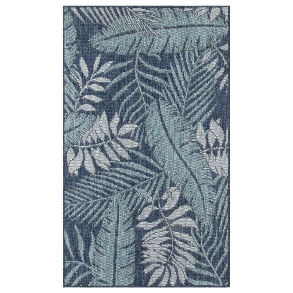 Nourison Garden Oasis GOA02 Navy 3" x 5" Indoor/Outdoor Area Rug, , large