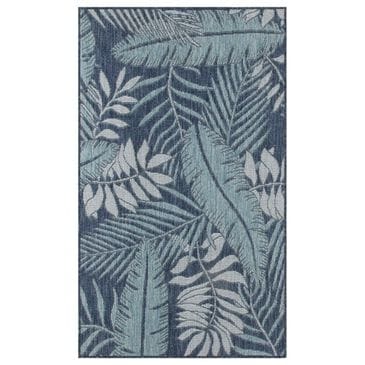 Nourison Garden Oasis GOA02 Navy 3" x 5" Indoor/Outdoor Area Rug, , large