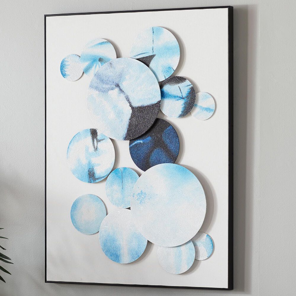 Maple and Jade 40&quot; x 30&quot; Wall Decor in Turquoise and White, , large