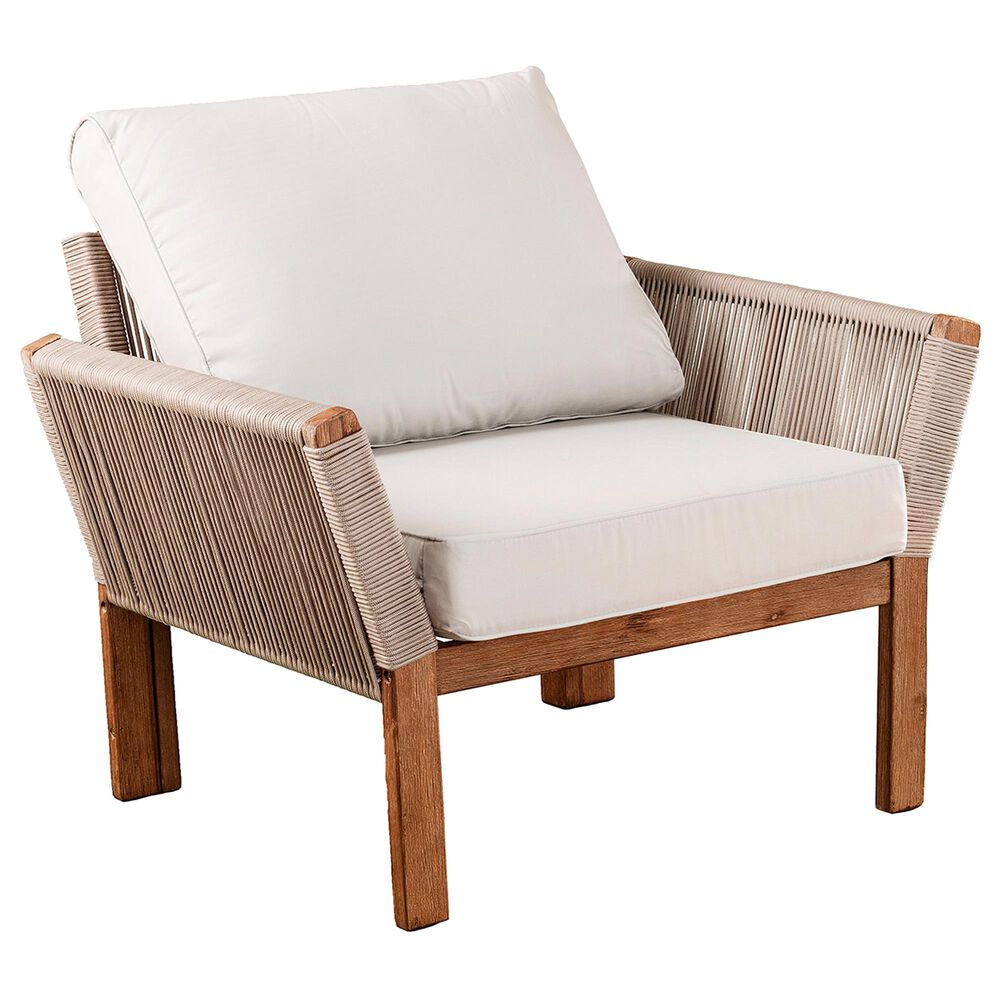 Southern Enterprises Brendina 4-Piece Conversation Set in Oiled Acacia and Natural, , large